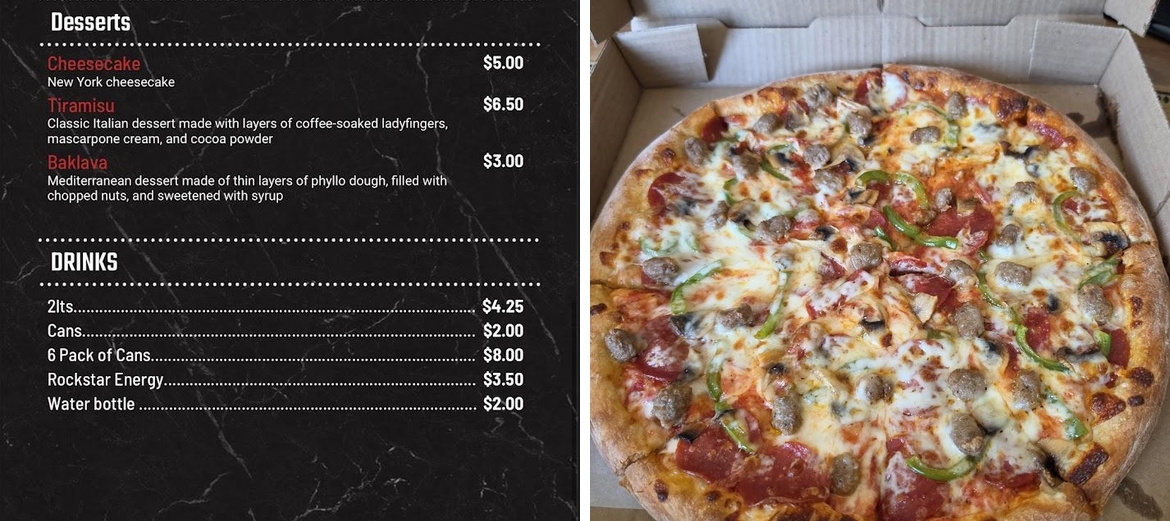 Federico's Pizzeria Menu