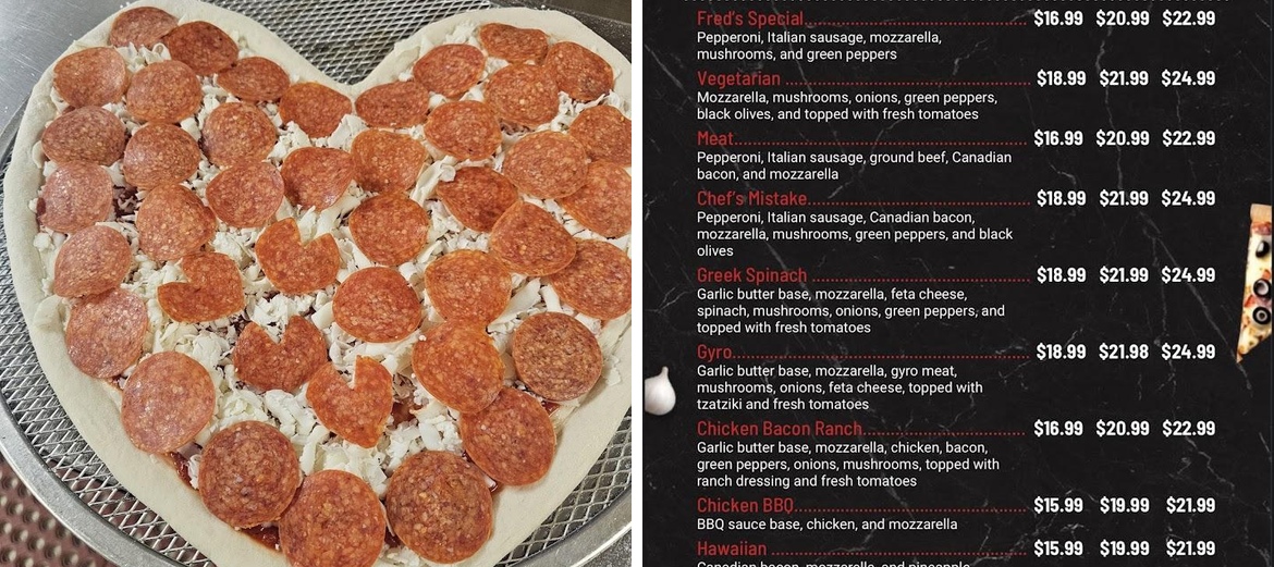 Federico's Pizzeria Menu